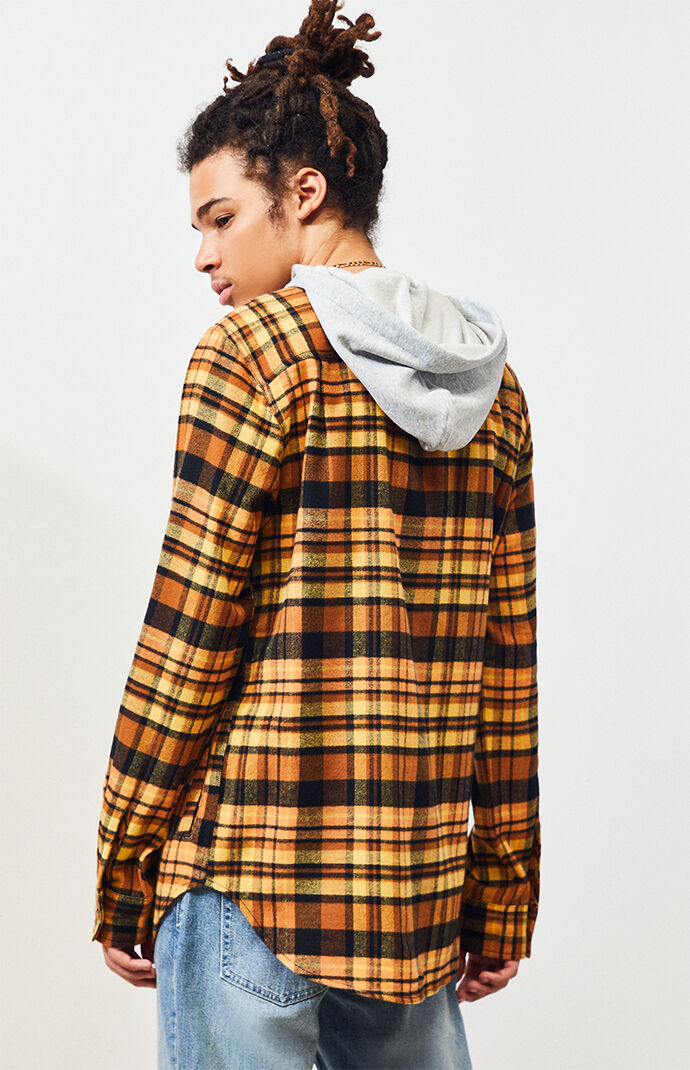 pacsun hooded flannel