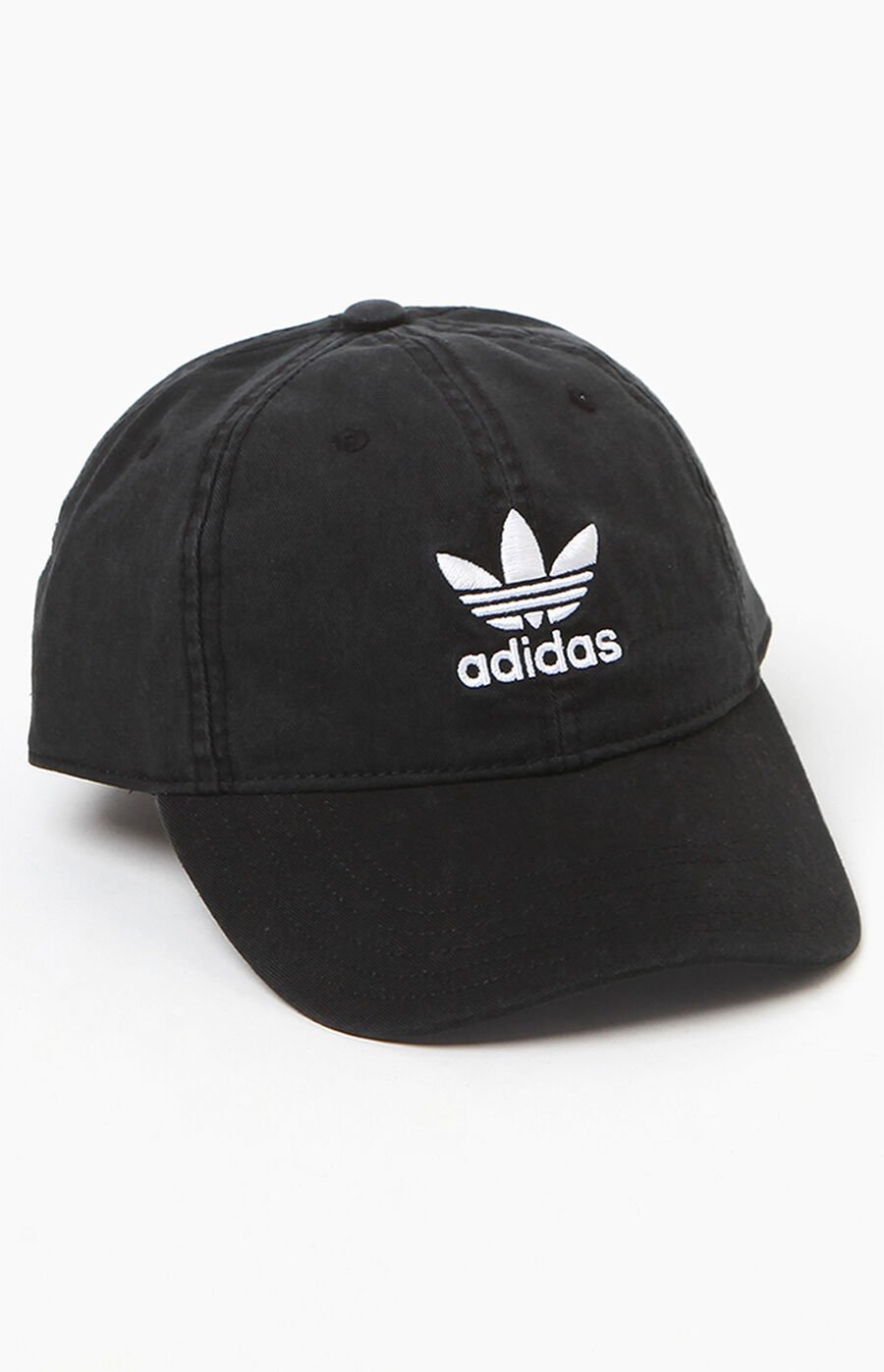 adidas Washed Black Strapback Dad Hat PacSun