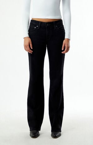 Black Crew Look Super Low Bootcut Jeans image number 2