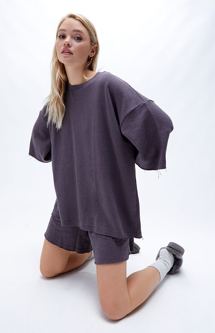 Oversized short sleeve hot sale sweatshirt