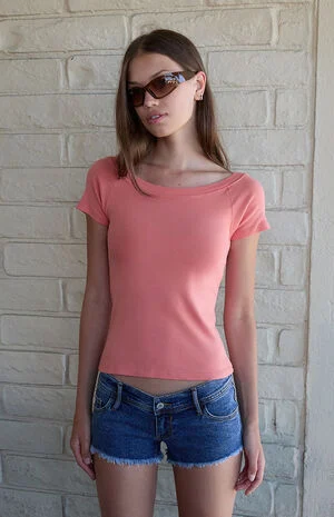 Coral Ginny Off-The-Shoulder Top image number 1