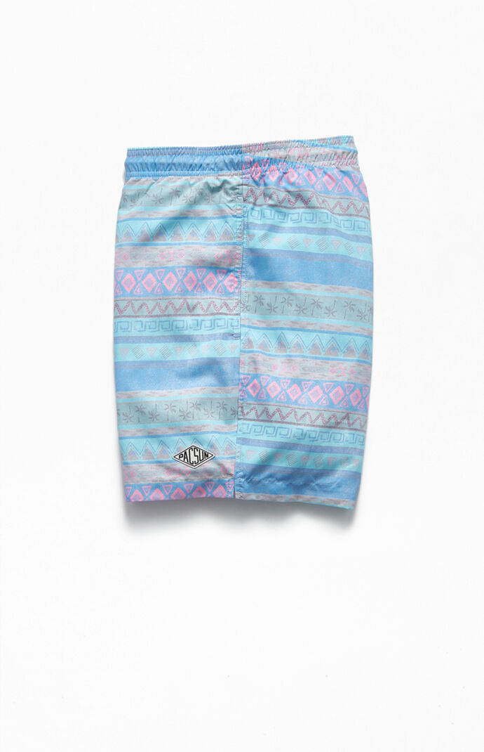 Printed Stripes 17" Swim Trunks