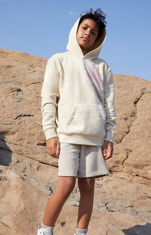Kids Eco Beige Tie Dye Hoodie image number 1