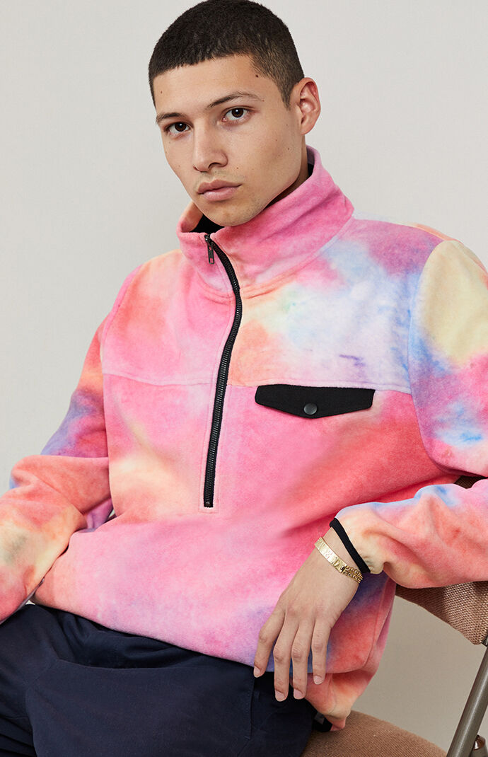 tie dye fleece pullover