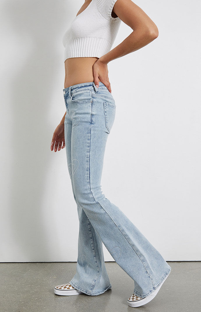 Rhinestone flare pants hotsell