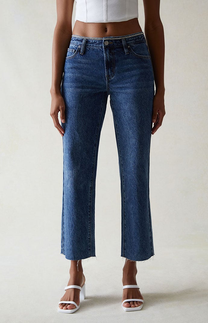 PacSun Eco Indigo Rhinestone '90s Straight Leg Jeans | PacSun