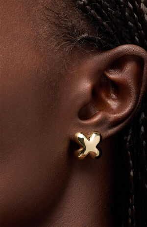 Cassia Gold Stud Earrings image number 4