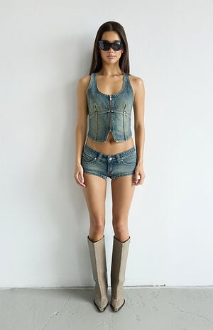 00 Zahli Low Rise Jean Micro Shorts image number 5