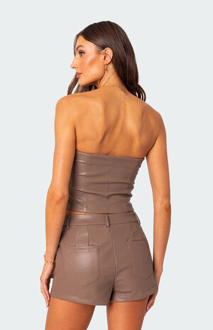 Martine Faux Leather Tube Top image number 4