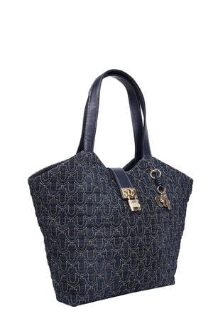 Dark Denim Horseshoe Charm Tote Bag image number 2