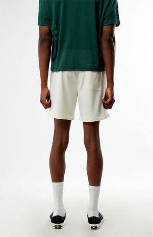 Cream Mesh Basketball Shorts image number 4