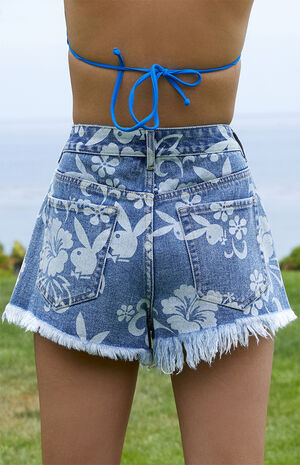 By PacSun Luau High Waisted Denim Festival Shorts image number 5