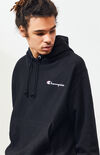Script Embroidered Reverse Weave Pullover Hoodie Script Embroidered Reverse Weave Pullover Hoodie image number null
