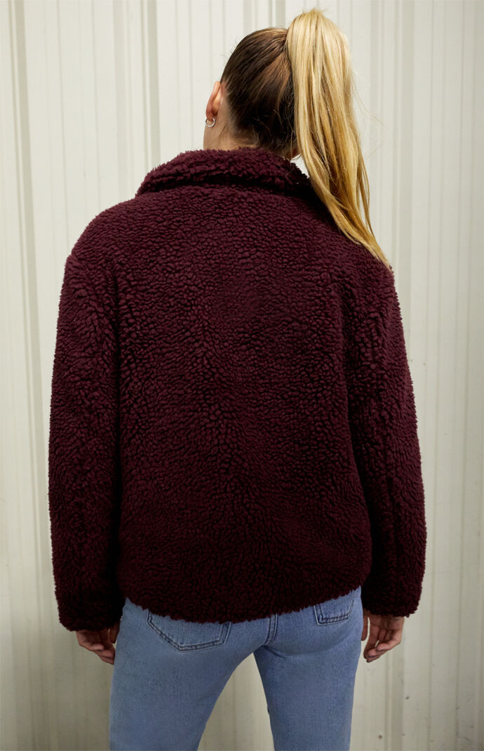 Burgundy Sherpa Jacket