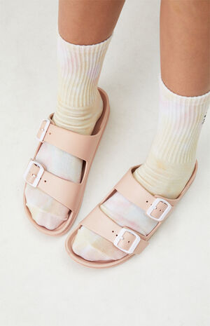 Women's Rubber Double Buckle Slide Sandals image number 2