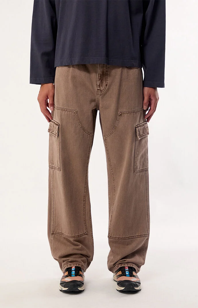 Pacsun Dylan Baggy Jeans Cargo Carpenter Washed Brown