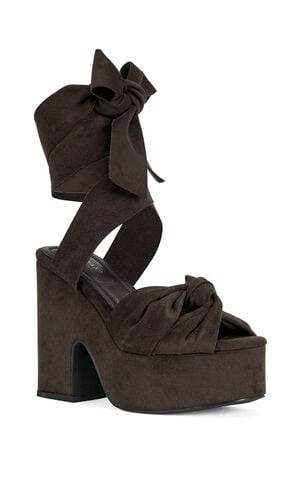 Women's Saki Chocolate Platform Wrap Sandals image number 2