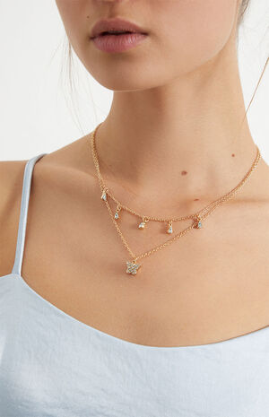x PacSun Butterfly Layered Necklace