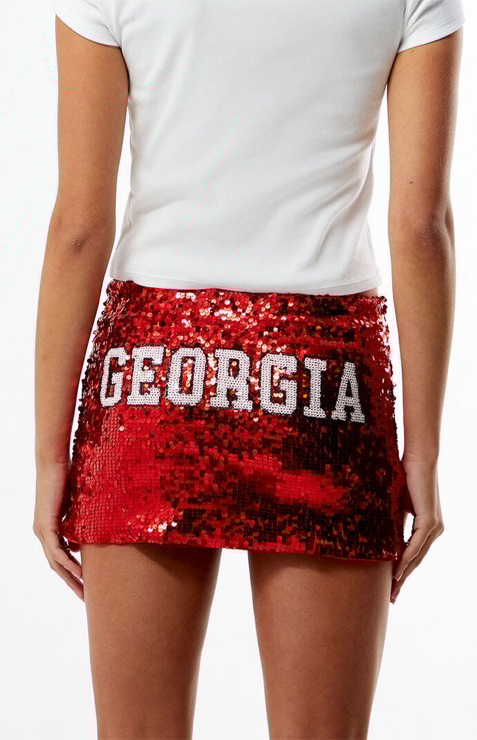 HYPE & VICE Georgia Bulldogs Sequin Mini Skirt