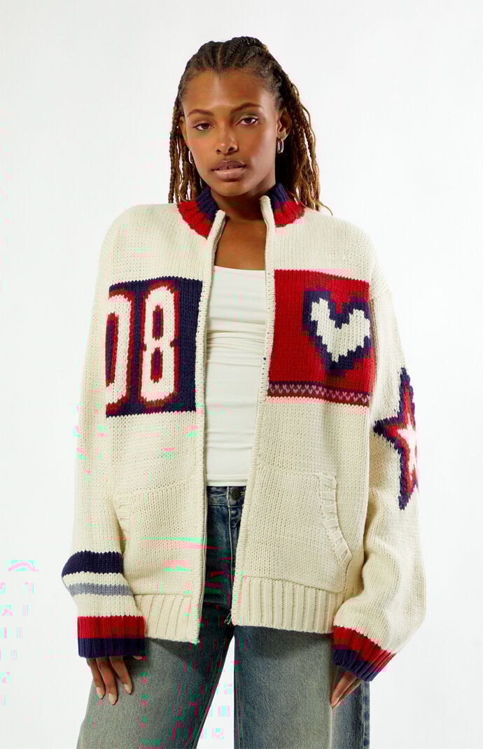 Daisy Street Beau Zip Up Oversized Cardigan