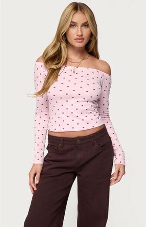 Leandra Off Shoulder Polk Dot Top image number 1