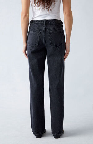 Eco Black Low Rise Straight Leg Jeans image number 4