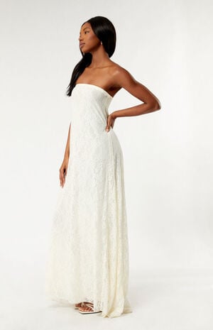 Strapless Lace Maxi Dress image number 1