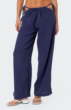 Leoni Side Tie Cotton Gauze Pants image number 2