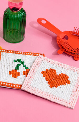 Quilt Beaded Coaster Set image number 2