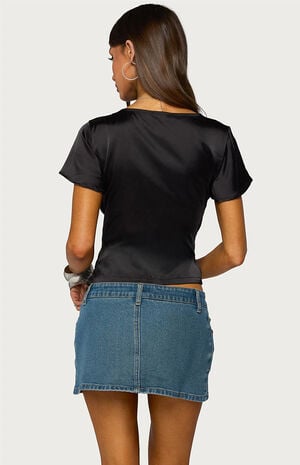 Aurora Satin Effect Ruffle Top image number 3