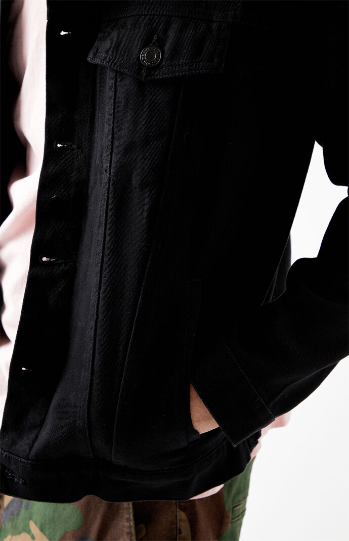 Black Basic Trucker Denim Jacket