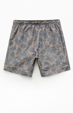 Brown Flower 6.5" Swim Trunks image number 2