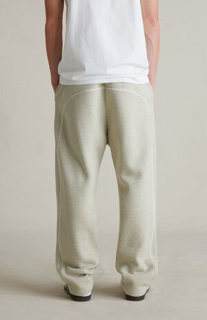 Heather Stone & Cloud White Relaxed Fleece Sweatpants image number 6