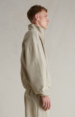 Timber & Cloud White Modern Fleece Track Jacket image number 3