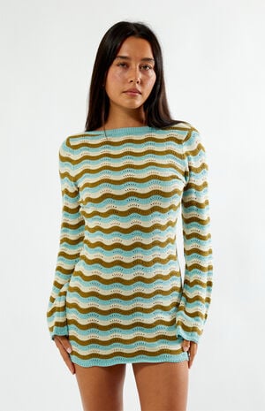 Whispering Tides Knit Mini Dress image number 2
