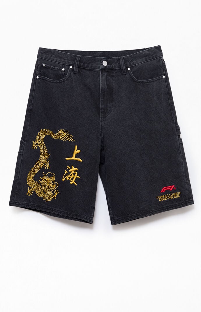 Formula 1 x Pacsun Chinese Grand Prix Shanghai Year Of Speed Baggy Denim Carpenter Shorts