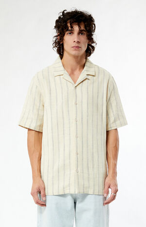 Terry Woven Striped Camp Shirt image number 1