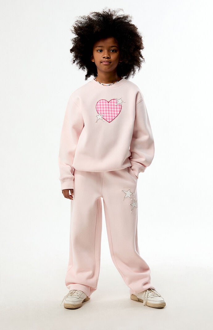 Pacsun Kids Pink Star Applique Baggy Sweatpants