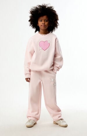 Pink Star Applique Baggy Sweatpants image number 2