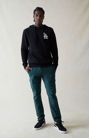 Stretch Dark Green Slim Cargo Pants image number 2