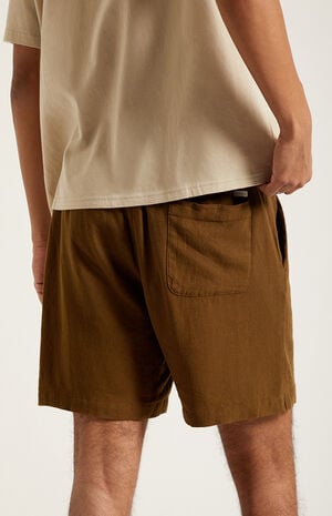 Brown&nbsp;Linen&nbsp;Shorts image number 6