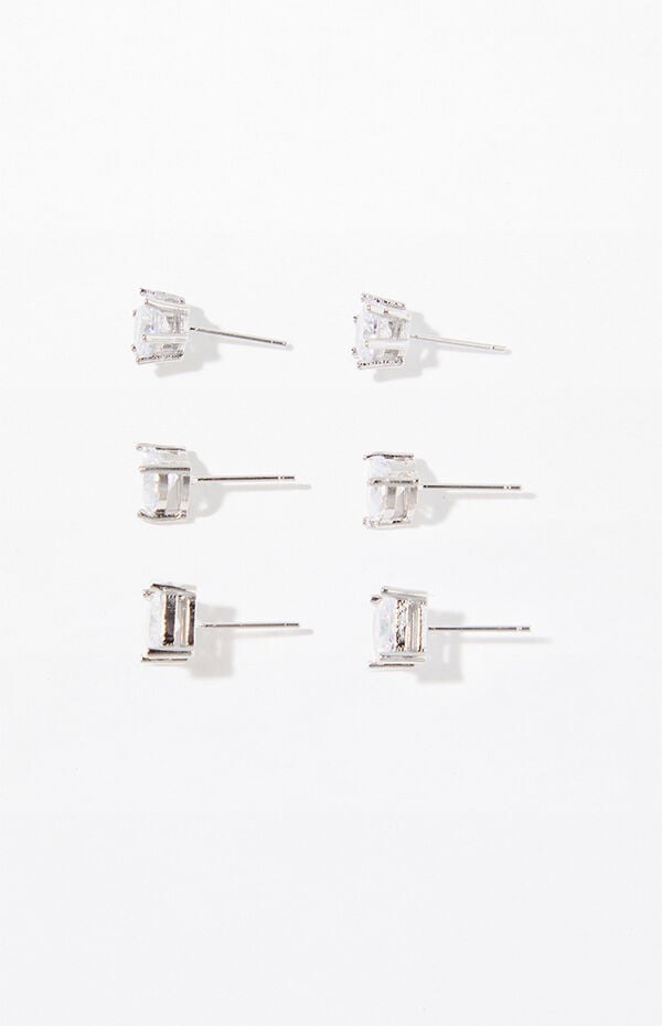 Pacsun 3 Pack Faux Diamond Stud Earrings