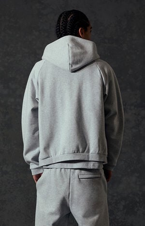 Heather Grey Heavyweight Standard Zip Hoodie image number 3