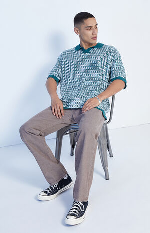 Green Woven Polo Shirt image number 4