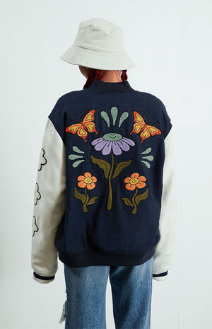 PacSun Navy Tapestry Gas Jacket