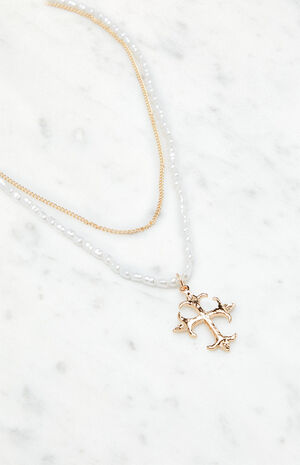 Pearl & Cross Choker Necklace image number 2