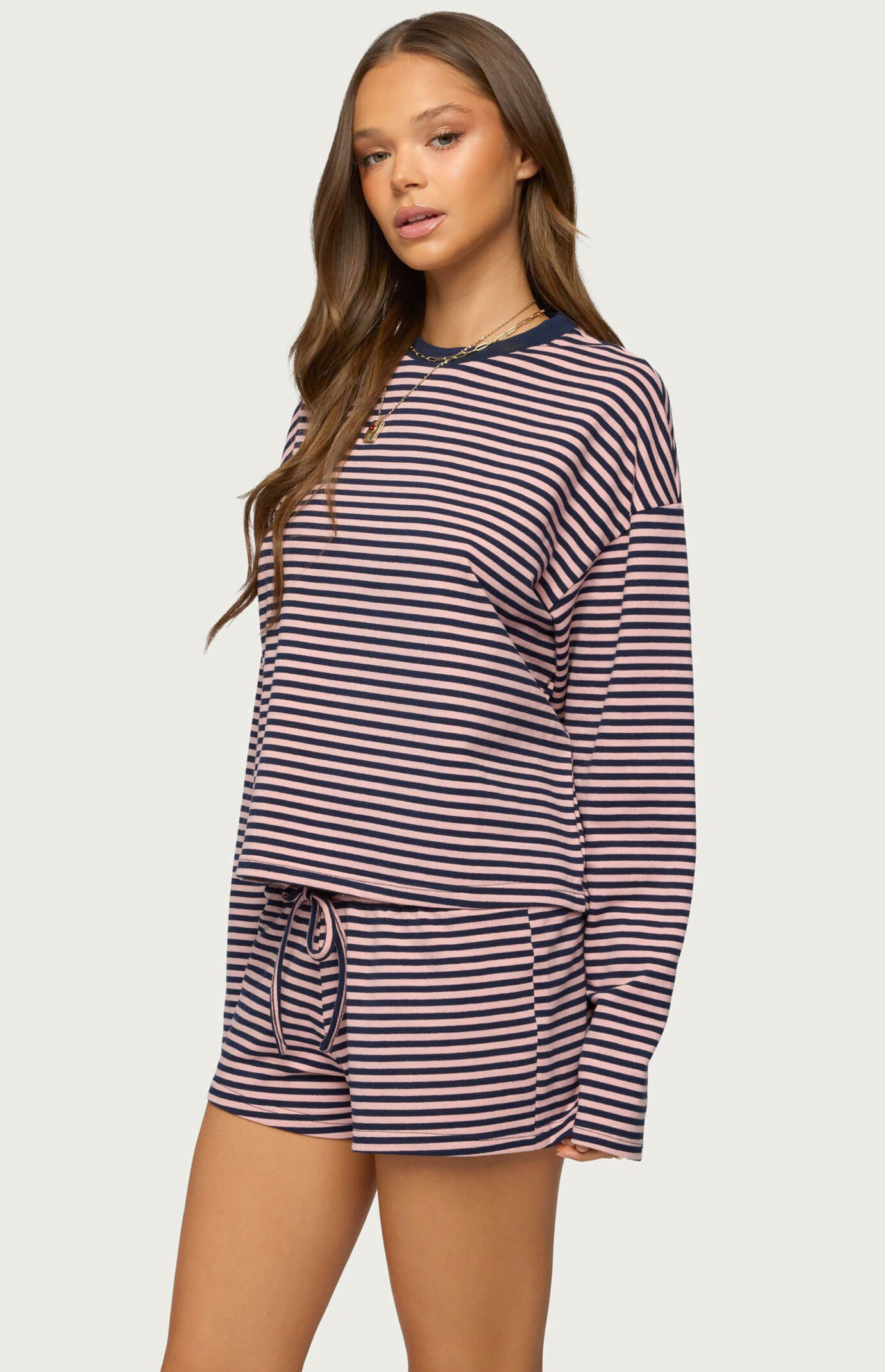 Edikted Jainee Striped Long Sleeve T-Shirt
