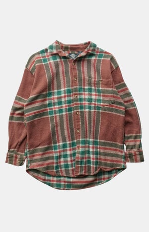 '90s Brown Pocket Flannel Top image number 1