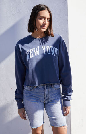 Navy New York Long Sleeve T-Shirt image number 2