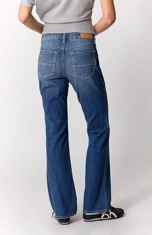 Jade Low Rise Bootcut Jeans Contrast Stitch Dark Blue image number 4